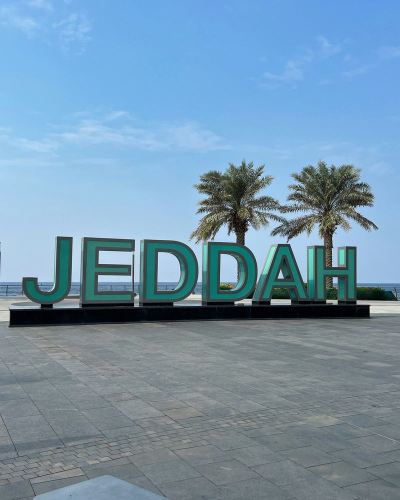 The JEDDAH sign on the waterfront